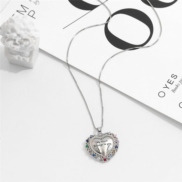 Wholesale Small Fresh Love Pendant Necklace Copper  JDC-NE-V082