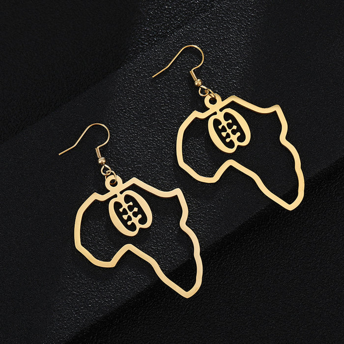 Wholesale New African Pendant Gold Stainless Steel Adinkra Gye Nyame Earrings Wish Earrings JDC-RS-YT001