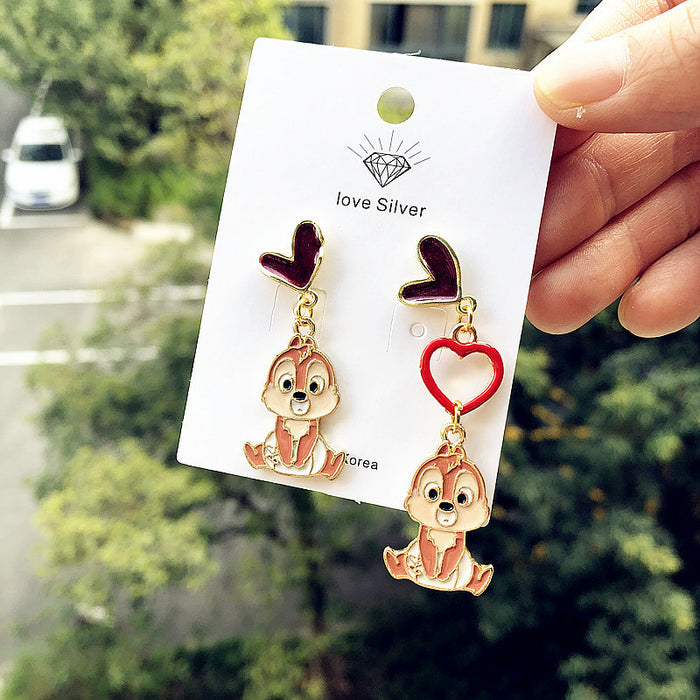 Wholesale Cartoon Alloy Cute and Funny Love Earrings JDC-ES-Xingj055