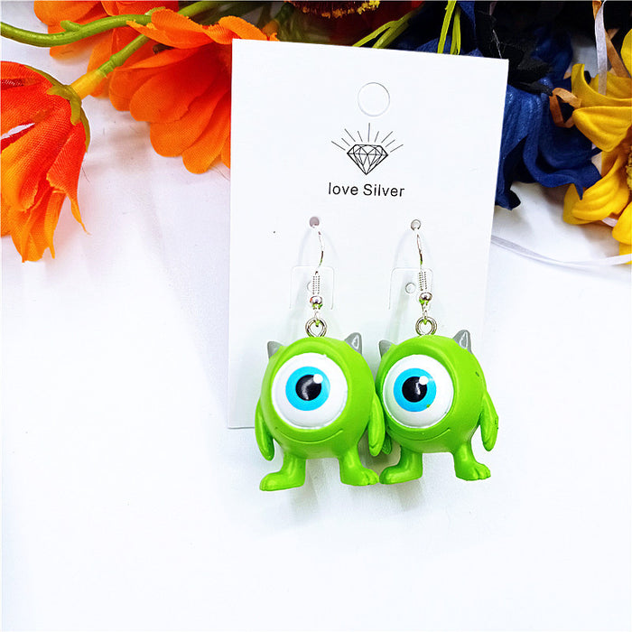 Wholesale Cartoon Monster Big Eyes Asymmetric Earrings JDC-ES-Xingj051