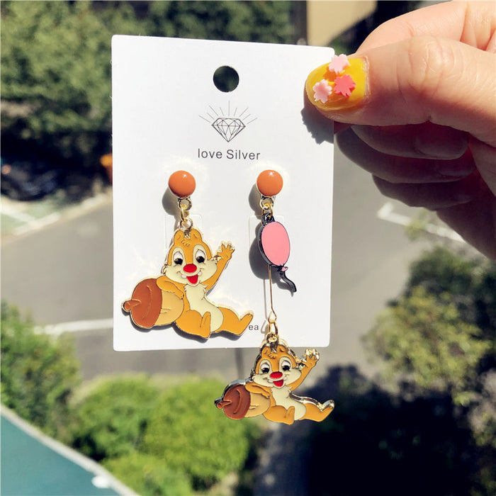 Wholesale Cartoon Alloy Asymmetric Heart Earrings JDC-ES-Xingj057