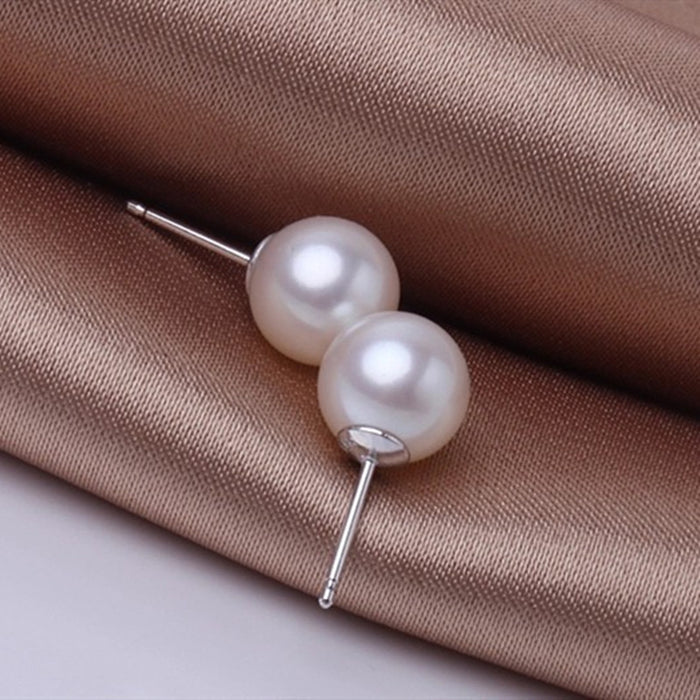 Wholesale Fashionable silver plated needle pearl earring jewelry