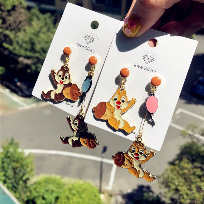 Wholesale Cartoon Alloy Asymmetric Heart Earrings JDC-ES-Xingj057