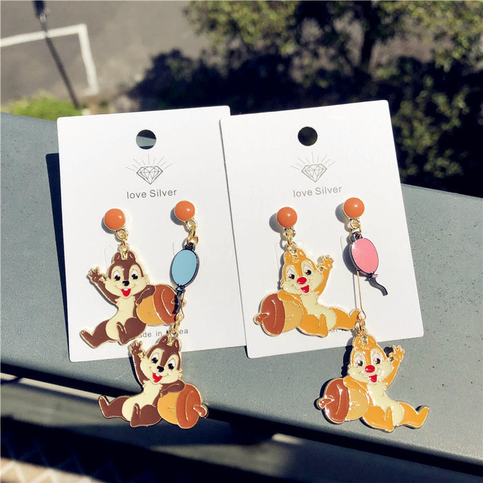 Wholesale Cartoon Alloy Asymmetric Heart Earrings JDC-ES-Xingj057