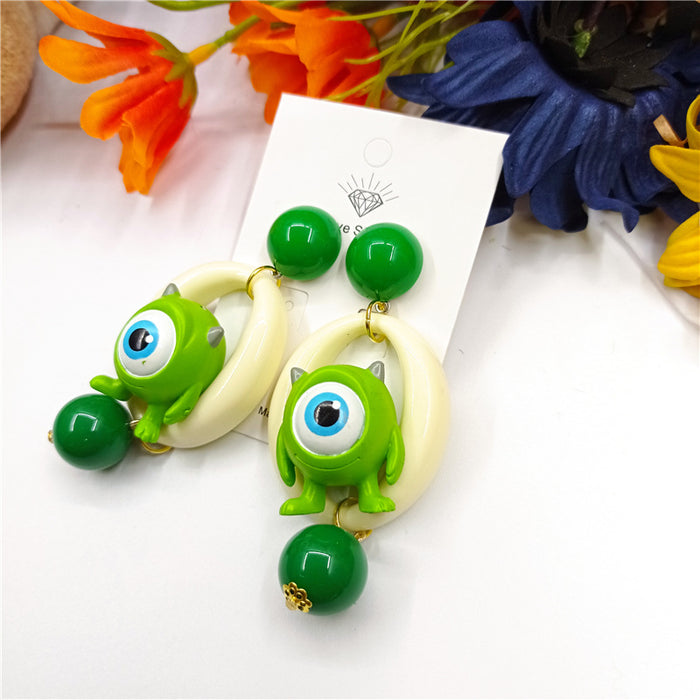 Wholesale Cartoon Monster Big Eyes Asymmetric Earrings JDC-ES-Xingj051