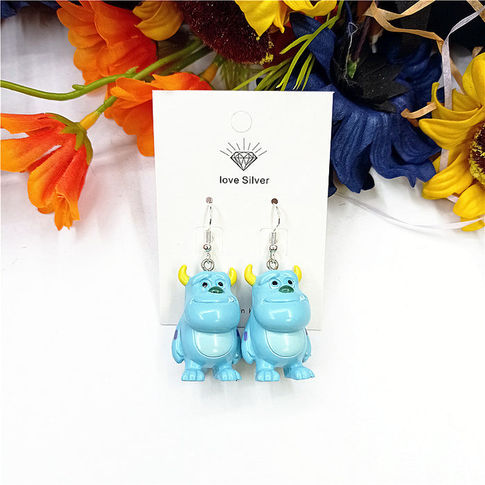 Wholesale Cartoon Monster Big Eyes Asymmetric Earrings JDC-ES-Xingj051