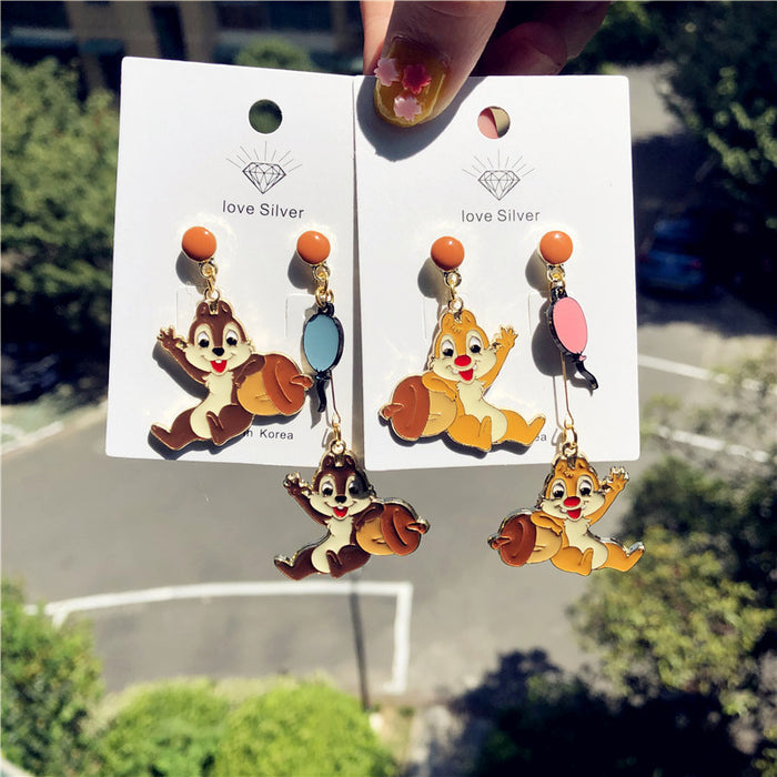 Wholesale Cartoon Alloy Asymmetric Heart Earrings JDC-ES-Xingj057