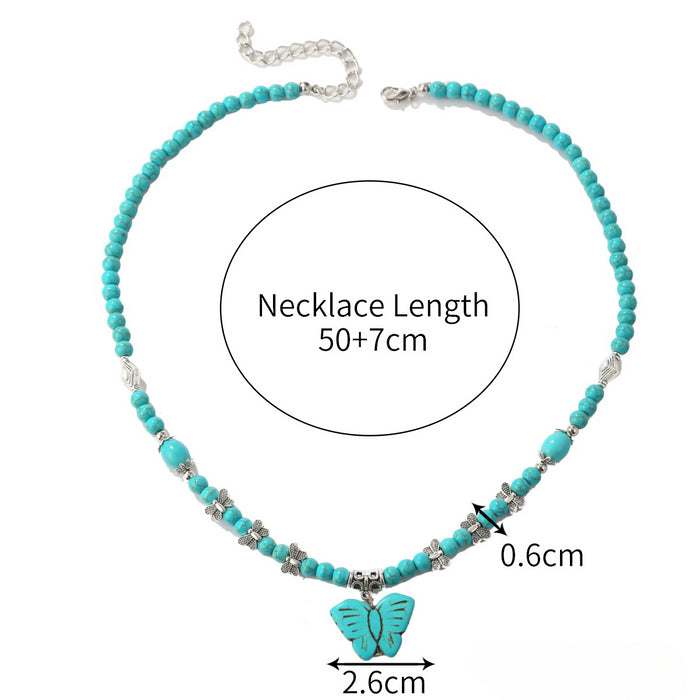 Wholesale Western Style Accessories Turquoise Pendant Leather Necklace JDC-NE-ManY017