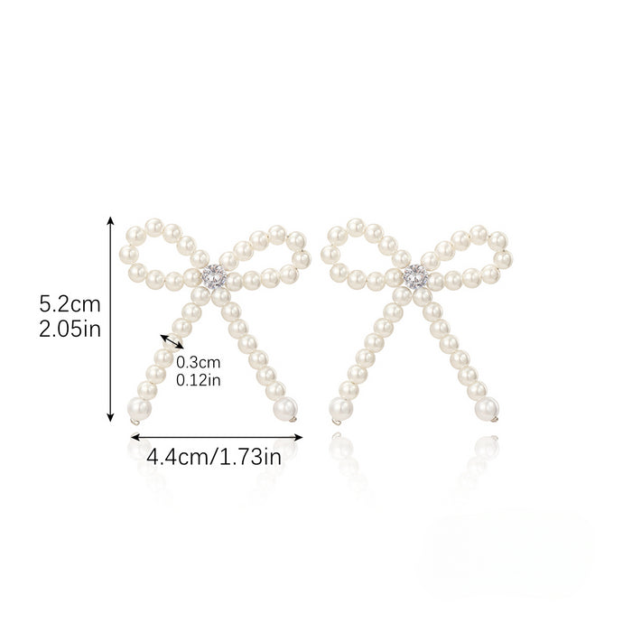 Wholesale Pearl Bow Earrings Necklace JDC-NE-ManY018