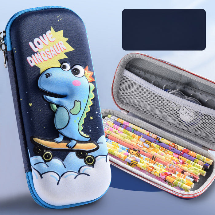 Wholesale 3D Children Cartoon Large Capacity Leather Pencil Case JDC-PC-QQBB004