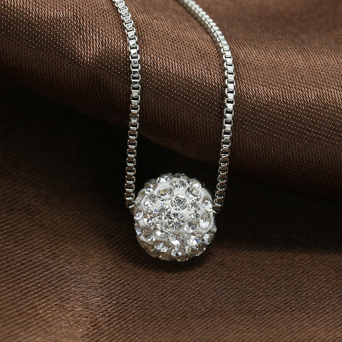 Wholesale Diamond Ball Pearl Polymer Clay Necklace JDC-NE-QinWen006