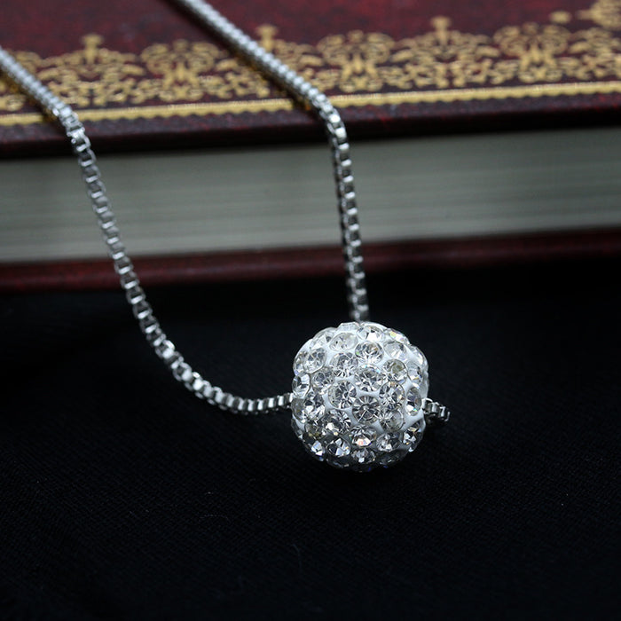 Wholesale Diamond Ball Pearl Polymer Clay Necklace JDC-NE-QinWen006