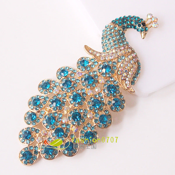 Wholesale Rhinestone Peacock Alloy Brooch Accessories JDC-BC-GuoQY003