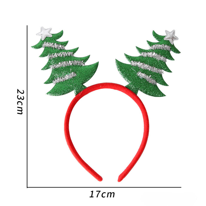 Wholesale Christmas Jewelry Headband Elk Antler Five-star Children's Plastic Headband JDC-HD-ZHHAO009