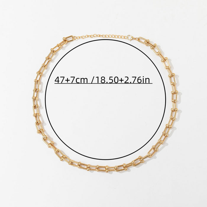 Wholesale Alloy Horseshoe Buckle U-Shaped Necklace JDC-NE-MuShi002