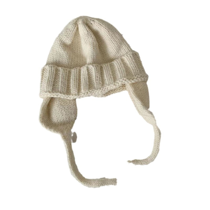 Wholesale Cotton Solid Color Ear Protection Knitted Yarn Cap JDC-FH-Qiany002