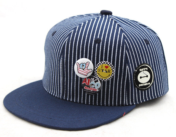 Wholesale Chic Trendy Kids Striped Baseball Cap Red Wide Brim Sun Hat For Summer Outdoor Street Dance