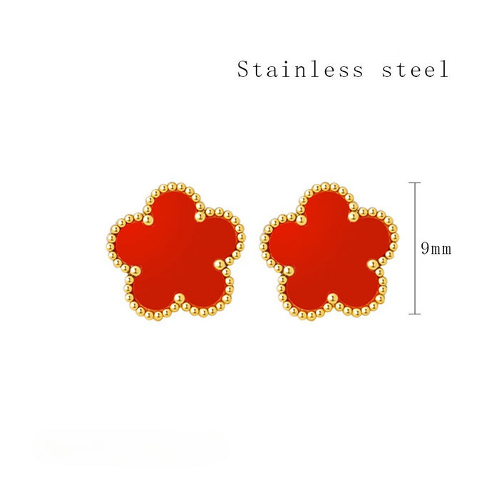 Wholesale Titanium Steel Flower Pendant Necklace JDC-NE-LangDi007