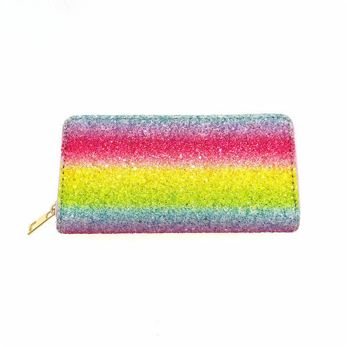 Wholesale 10pcs Rainbow Long PU Wallet JDC-WT-JiRui020