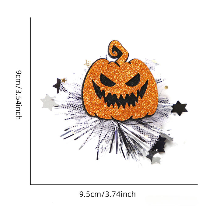 Wholesale Halloween Children Party Decoration Spider Pumpkin Web Yarn Hair Clip JDC-KC-ZHHAO001