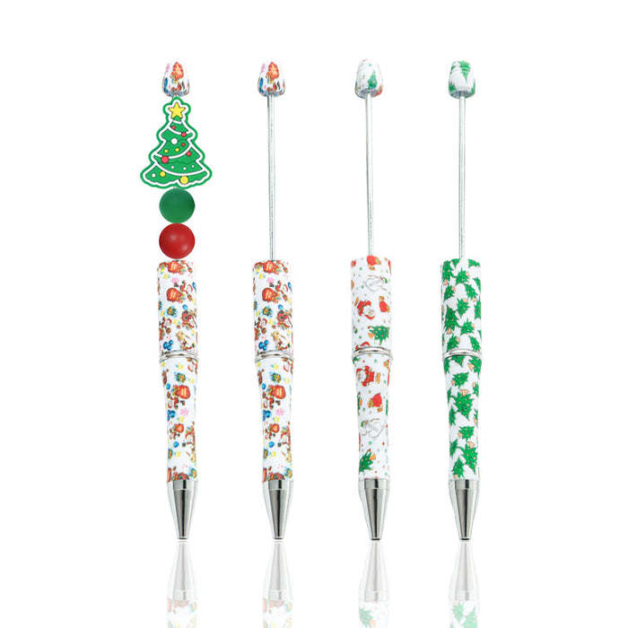 Wholesale Beadable Pens Christmas Print Plastic Pen DIY for Beaded JDC-PN-Huah137