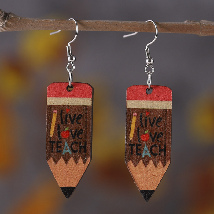 Wholesale earrings Double-sided painted wooden earrings JDC-ES-ChL021