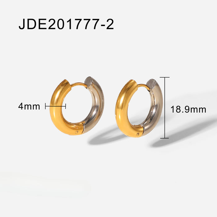 Wholesale Simple 18k Gold Plated Stainless Steel Hoop Earrings JDC-ES-JD345