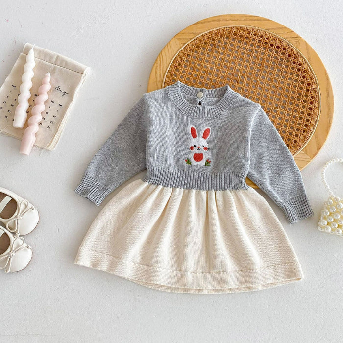 Wholesale Cute Children Knitted Sweater Baby Princess Dress JDC-BC-WeiNiS010