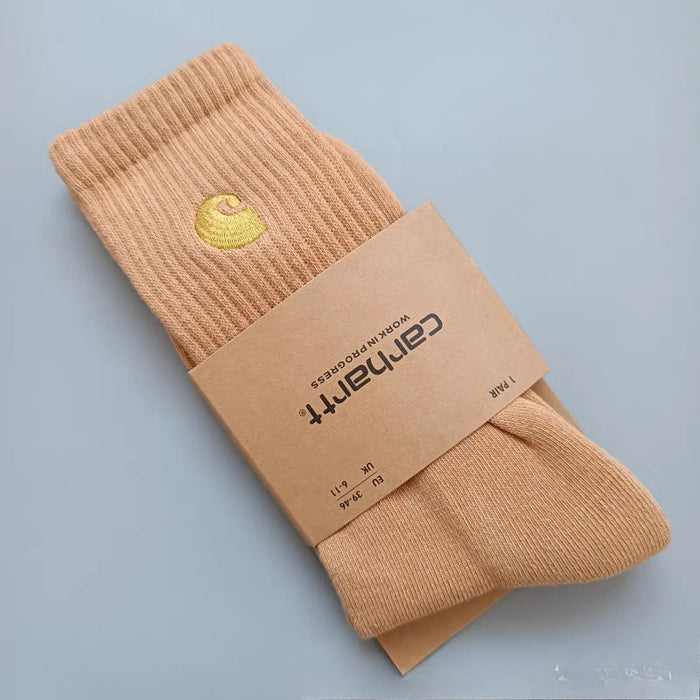 Wholesale Cotton Carhartt Terry Sole Embroidery Black and White Socks JDC-SK-Kuos005