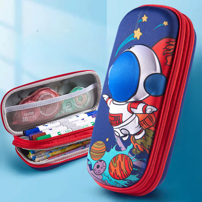 Wholesale 3D Children Cartoon Large Capacity Leather Pencil Case JDC-PC-QQBB005