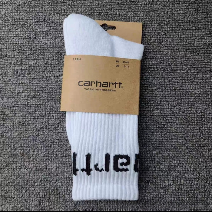 Wholesale Cotton Carhartt Terry Sole Embroidery Black and White Socks JDC-SK-Kuos005