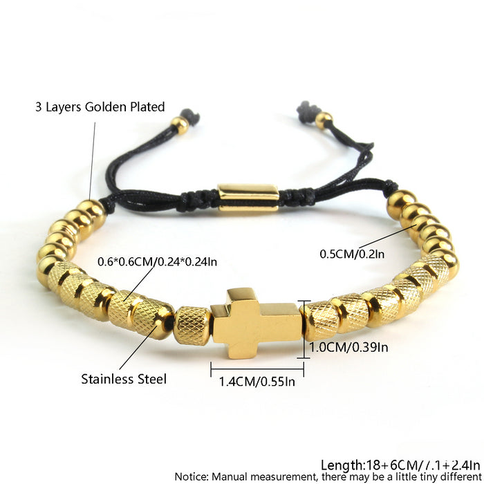 Wholesale Stainless Steel Gold Plated Cross Bracelet JDC-BT-HongM001