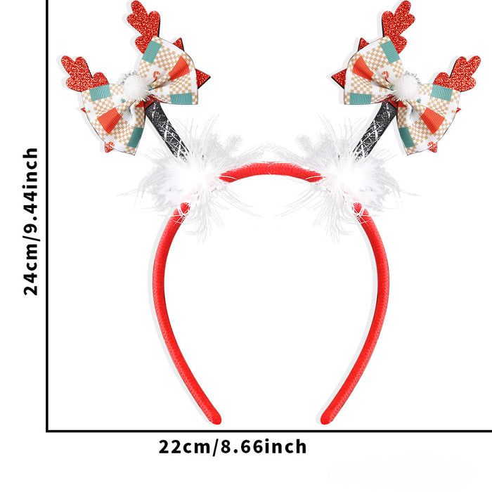 Wholesale Plastic Bow Deer Antler Head Buckle Christmas Tree Snowman Christmas Headband JDC-HD-ZHHAO002