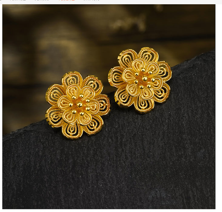 Wholesale Simulation Flower Women's High-end Sense Niche Fashion Retro Earrings JDC-ES-XP001