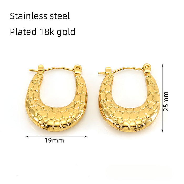 Wholesale Electroplated 18K Stainless Steel Earrings JDC-ES-ZhongYao003