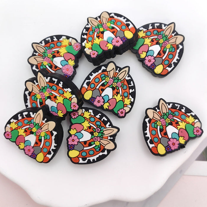 Wholesale 10pcs Cartoon Easter Rabbit Silicone Beads JDC-BDS-NaiSi212