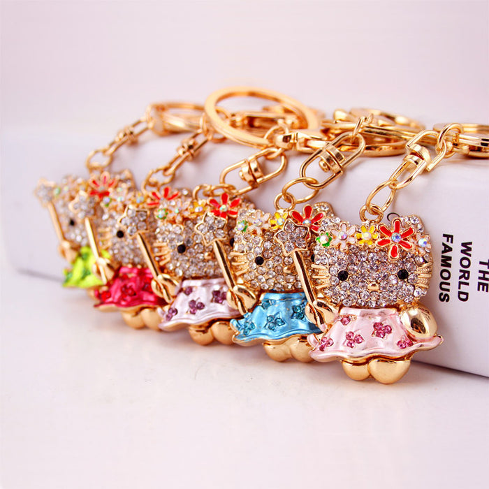 Wholesale Cute cartoon  key chain magic wand  key chain metal pendant accessories