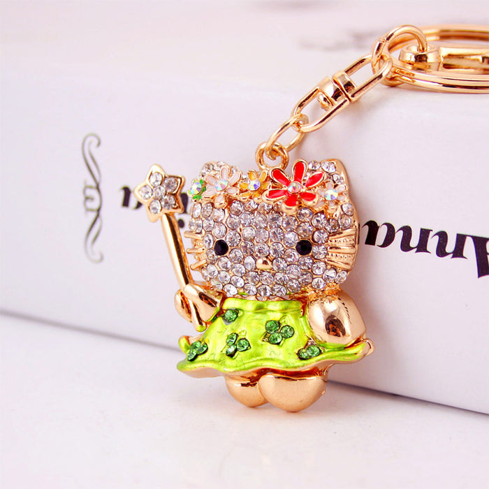 Wholesale Cute cartoon  key chain magic wand  key chain metal pendant accessories