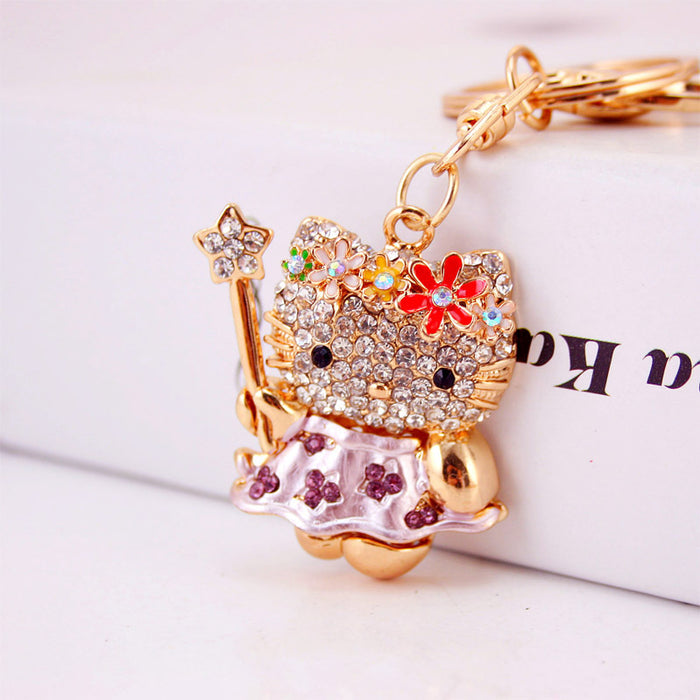 Wholesale Cute cartoon  key chain magic wand  key chain metal pendant accessories