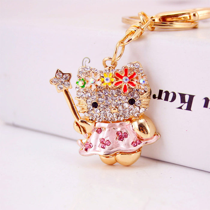 Wholesale Cute cartoon  key chain magic wand  key chain metal pendant accessories