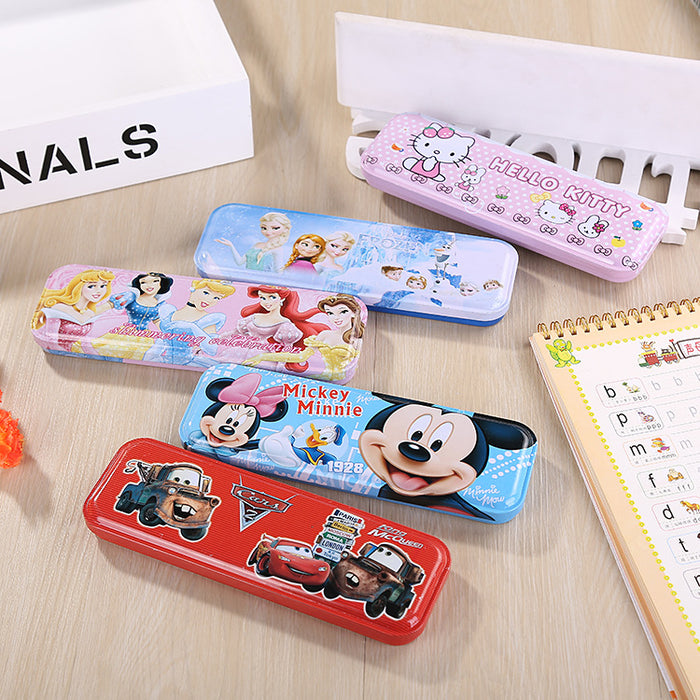 Wholesale A50 Primary School Students' Stationery Box Single Layer Tinplate Creative Pencil Case for Boys and Girls Children's School Supplies Pencil Case