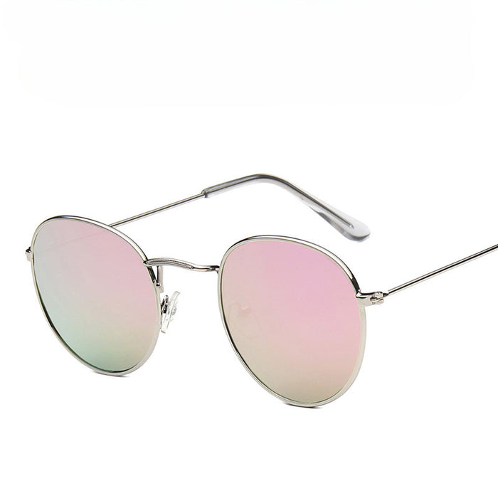 Wholesale Round Frame Colorful Reflective PC Sunglasses JDC-SG-MaN015