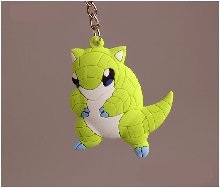 Wholesale  Cartoon Keychain Pet  Pvc Soft Jelly Pocket Monster Silicone Pendant Office Culture Keychain Accessories