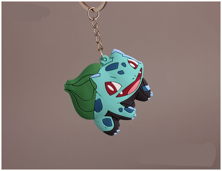 Wholesale  Cartoon Keychain Pet  Pvc Soft Jelly Pocket Monster Silicone Pendant Office Culture Keychain Accessories