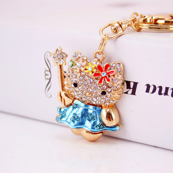 Wholesale Cute cartoon  key chain magic wand  key chain metal pendant accessories