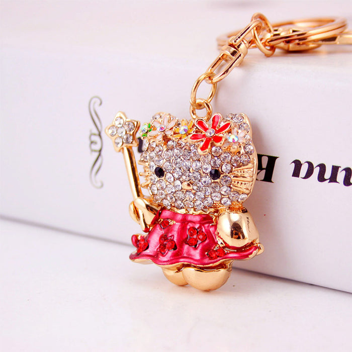 Wholesale Cute cartoon  key chain magic wand  key chain metal pendant accessories