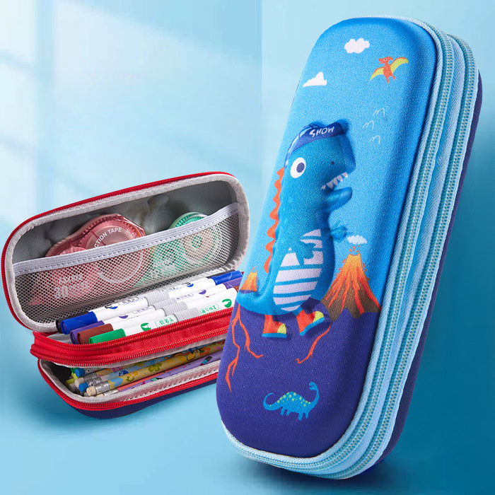 Wholesale 3D Children Cartoon Large Capacity Leather Pencil Case JDC-PC-QQBB005