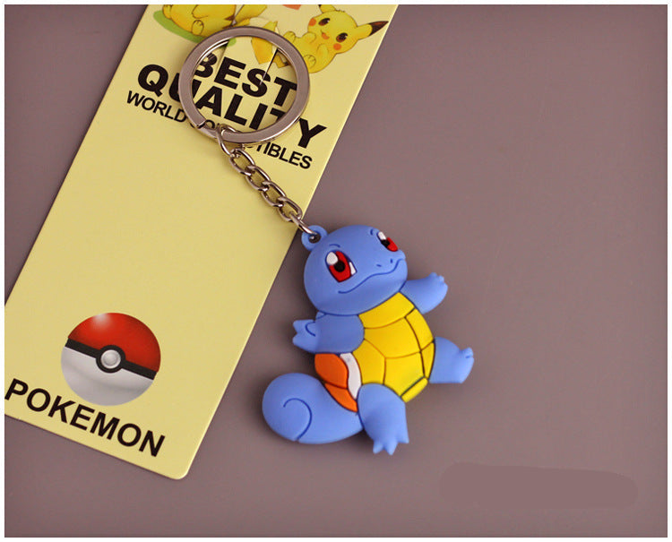 Wholesale  Cartoon Keychain Pet  Pvc Soft Jelly Pocket Monster Silicone Pendant Office Culture Keychain Accessories