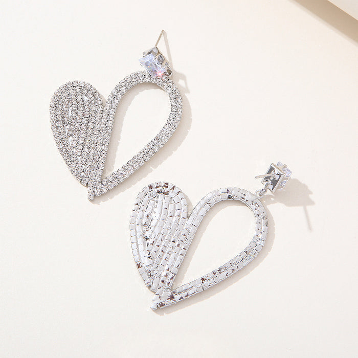 Wholesale Rhinestone Love Earrings JDC-ES-ShiYi007
