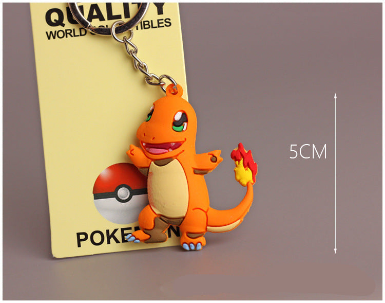 Wholesale  Cartoon Keychain Pet  Pvc Soft Jelly Pocket Monster Silicone Pendant Office Culture Keychain Accessories